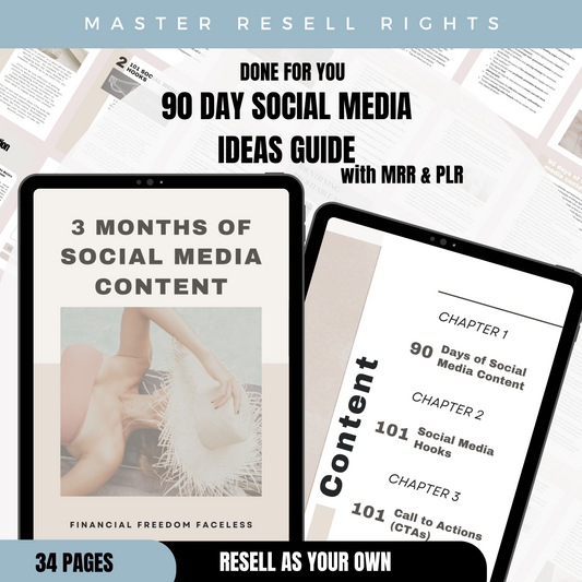 90 Day Social Media Ideas Guide with MRR & PLR